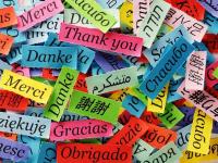 Thank you written in different languages on sticky notes